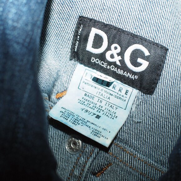 Vintage Dolce & Gabbana Denim Jacket Women's Medium Y2K 2000s D&G Made in Italy - Picture 6 of 7